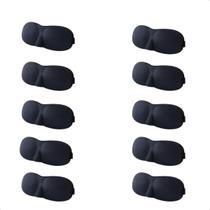 Kit 10 Máscara Para Dormi 3d Tapa Olho Ajustável Melhor Sono Poliéster Confortavel De Dormir, 100% Sombra Blackout