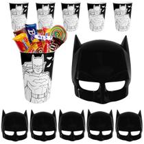 Kit 10 Máscaras 10 Copos Batman Festa Infantil Sacola Surpresa - Plasútil