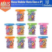 Kit 10 Massa de Modelar Massinha Colorida Maria Clara e JP Slime 3 Cores 50g