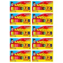 Kit 10 Massinha De Modelar 12 Cores Magix 180g Multicolor