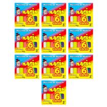 Kit 10 Massinha De Modelar 6 Cores Magix 90g Multicolor