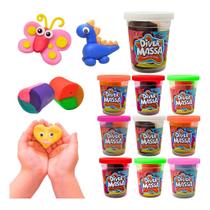 Kit 10 Massinha De Modelar Perfumada Tricolor Criança
