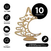 Kit 10 MDF Árvores de Natal Cru Enfeite Natalino