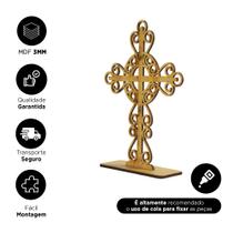 Kit 10 MDF Lembrancinha Cristã Cruz Centro de Mesa Religioso Kit 10 MDF Lembrancinha Cristã Cruz Centro de Mesa Religioso