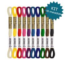 Kit 10 Meadas para Bordado Maxi Mouline - Cores Básicas