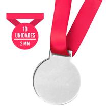 Kit 10 Medalhas 6cm- 2mm c/ Fita Pink