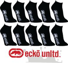 Kit 10 Meias ECKO Cano Curto Adulto Masculina Algodão