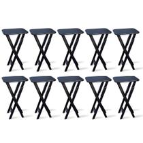 Kit 10 Mesas Bistrô Dobrável Madeira Padrão Preto - Tarimatã Kit 10 Mesas Bistrô Dobrável Madeira Padrão Preto - Tarimatã