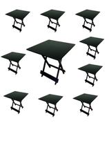 Kit 10 Mesas Dobráveis 70x70 cor Preto Bar Restaurante Lanchonete Kit 10 Mesas Dobráveis 70x70 cor Preto Bar Restaurante Lanchonete