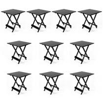 Kit 10 Mesas Dobráveis para Lanchonete 70x70cm em MDF Ultra Plus Preto Kit 10 Mesas Dobráveis para Lanchonete 70x70cm em MDF Ultra Plus Preto