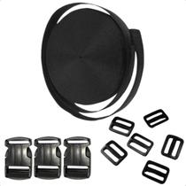 KIt 10 Metros Cinta Ca 10 Fechos 10 Reguladores 40mm Para Mochilas Bolsas