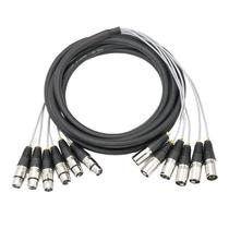 Kit 10 Metros Multicabo 6 Vias + Conectores Hjh Xlr M/F
