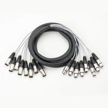 Kit 10 metros multicabo 8 vias conectores hjh xlr m/f pontas