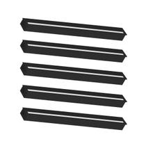 Kit 10 Metros Perfil Led Barra Risque Strip 15x09mm Embutir Preto Em Aluminio ALUT001930-5 Alut