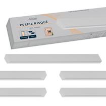 Kit 10 metros Perfil p/ Led Sobrepor Aluminio Risque Stylus 5x2m 75x25mm Branco 338255635-5 Deluxe