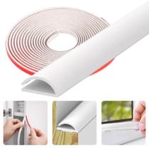 Kit 10 Metros Veda Fresta Vão PVC Flexível Proteção Poeira Umidade Insetos Adesivo Resistente
