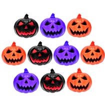 Kit 10 Mini Abóbora 3D Roxa Laranja Preta Decoração de Halloween e Dia das Bruxas