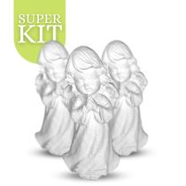 Kit 10 Mini Anjo Anjinho Gesso Cru 12cm Atacado Revenda - Divinário