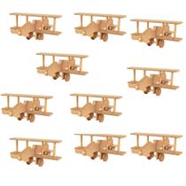 Kit 10 mini avião aviãozinho madeira brinquedo artesanal decoração Kit 10 mini avião aviãozinho madeira brinquedo artesanal decoração