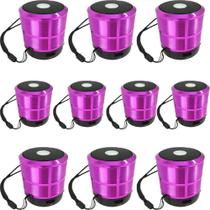 Kit 10 Mini Caixa De Som Portátil Bluetooth Mp3 Ws-887 Rosa