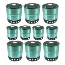 Kit 10 Mini Caixa De Som Portátil Bluetooth Mp3 Ws-887 Verde