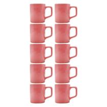 kit 10 Mini Canecas Chá 80mL Xícaras Rosa Café Expresso