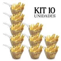 Kit 10 Mini Cestos Para Fritura e Para Servir Fryer Max