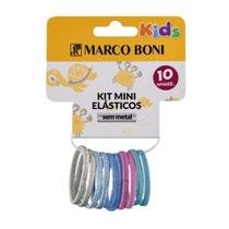 Kit 10 Mini Elásticos Cabelo Sem Metal Brilhante Marco Boni