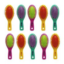 Kit 10 Mini Escovas de Cabelo Collors Escovinha de Bolsa Viagem Cores Sortidas Ricca