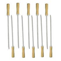 Kit 10 Mini Espeto 30cm Lâmina Inox Cabo Madeira Churrasco Carne Coração Aperitivo - AMZ Kit 10 Mini Espeto 30cm Lâmina Inox Cabo Madeira Churrasco Carne Coração Aperitivo - AMZ