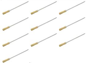 Kit 10 mini espeto churrasco coraçao inox 39 cm churrasquinho matrinox