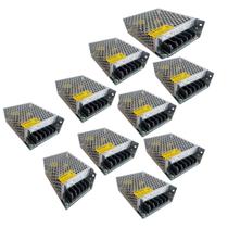 Kit 10 Mini Fonte Chaveada Colmeia 12V 5A 60W Cftv Fita Led