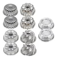 Kit 10 Mini Formas Bolo Vulcão + Gomada N 1 2 3 + Ballerine 8,5 Cm