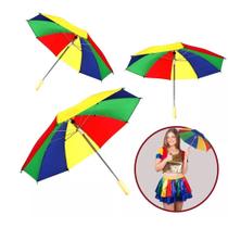 Kit 10 Mini GuardaChuvas Coloridos 25cm para Decoração e Carnaval