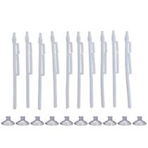 Kit 10 Mini Haste Suporte Branco P/Bandeira Brasil C/Ventosa