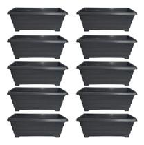 Kit 10 Mini Jardineira Preta para Plantas 20x8 Floreira