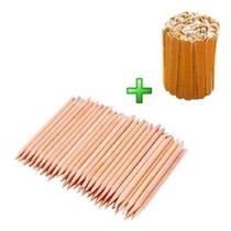 Kit 10 Mini Lixas De Unha Pardo + 10 Palitos Pau Kit 10 Mini Lixas De Unha Pardo + 10 Palitos Pau