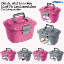 Kit 10 mini maleta lady box rosa - p/r lembrancinhas de aniversários rosa