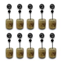 Kit 10 Mini Porta Retrato Foto Redondo Madeira Lembrancinha