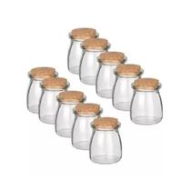 Kit 10 Mini Potes De Vidro Mantimento Armazenamento Com Tampa Rolha 100ml