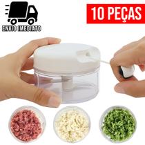 Kit 10 Mini Processador Manual Triturador de Alimentos para Alho Cebola Legumes com Lâminas em Aço P Kit 10 Mini Processador Manual Triturador de Alimentos para Alho Cebola Legumes com Lâminas em Aço P