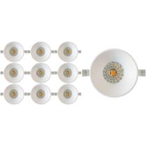 Kit 10 mini spot led redondo embutir recuado 3w branco quente 3000k branco embuled Kit 10 mini spot led redondo embutir recuado 3w branco quente 3000k branco embuled
