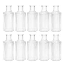 Kit 10 Mini Vaso Decorativo de Vidro 11 cm Transparente para Flores Decoração Casa Mesa