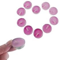 Kit 10 Mini Vela Rechaud Parafina C/Suporte Tea Light Decorativa Rosa - Universal Vendas