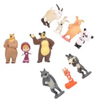 Kit 10 Miniaturas Masha e o Urso Figura Bonecos Brinquedo