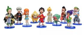 Kit 10 Miniaturas One Piece Luffy Zoro Nami Wano