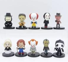 Kit 10 miniaturas personagens terror chucky jason it