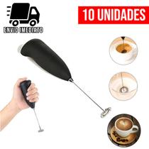 Kit 10 Mixer Portatil Silencioso Mini Mixer Inox Misturador de Bebidas Shake Leite Café Ovos
