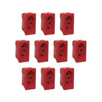 Kit 10 Mod Tomada 2P+T 20A-250V 680161 Vermelho Zeffia Pial