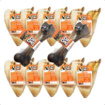 Kit 10 Modedor Natural Orelha Bovina Petisco E 2 Osso Fêmur Cor Bege